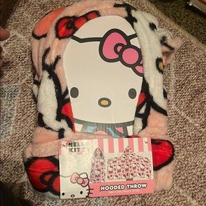 Hello Kitty Hooded Throw Blanket - Pink and Red